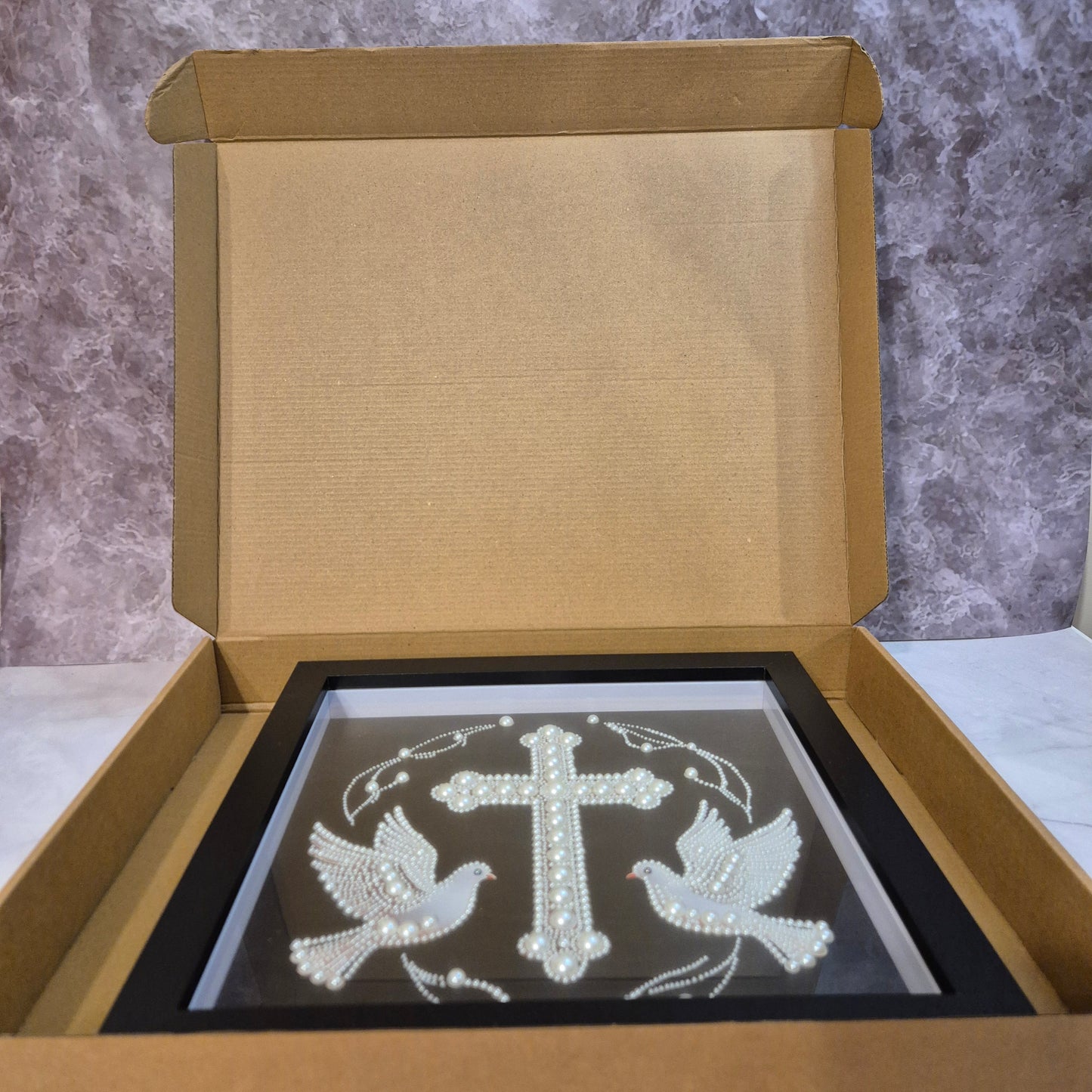 Cross and White Dove Frame