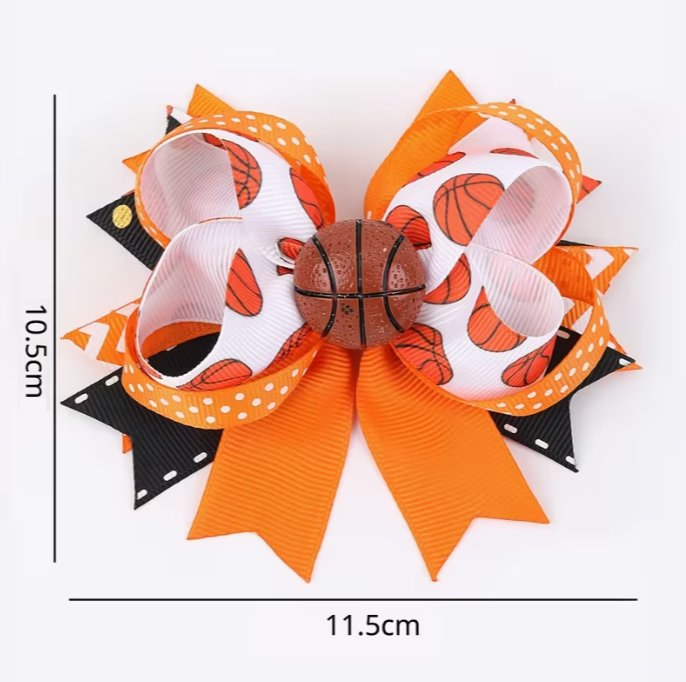 Basketball Bow Hair Clip