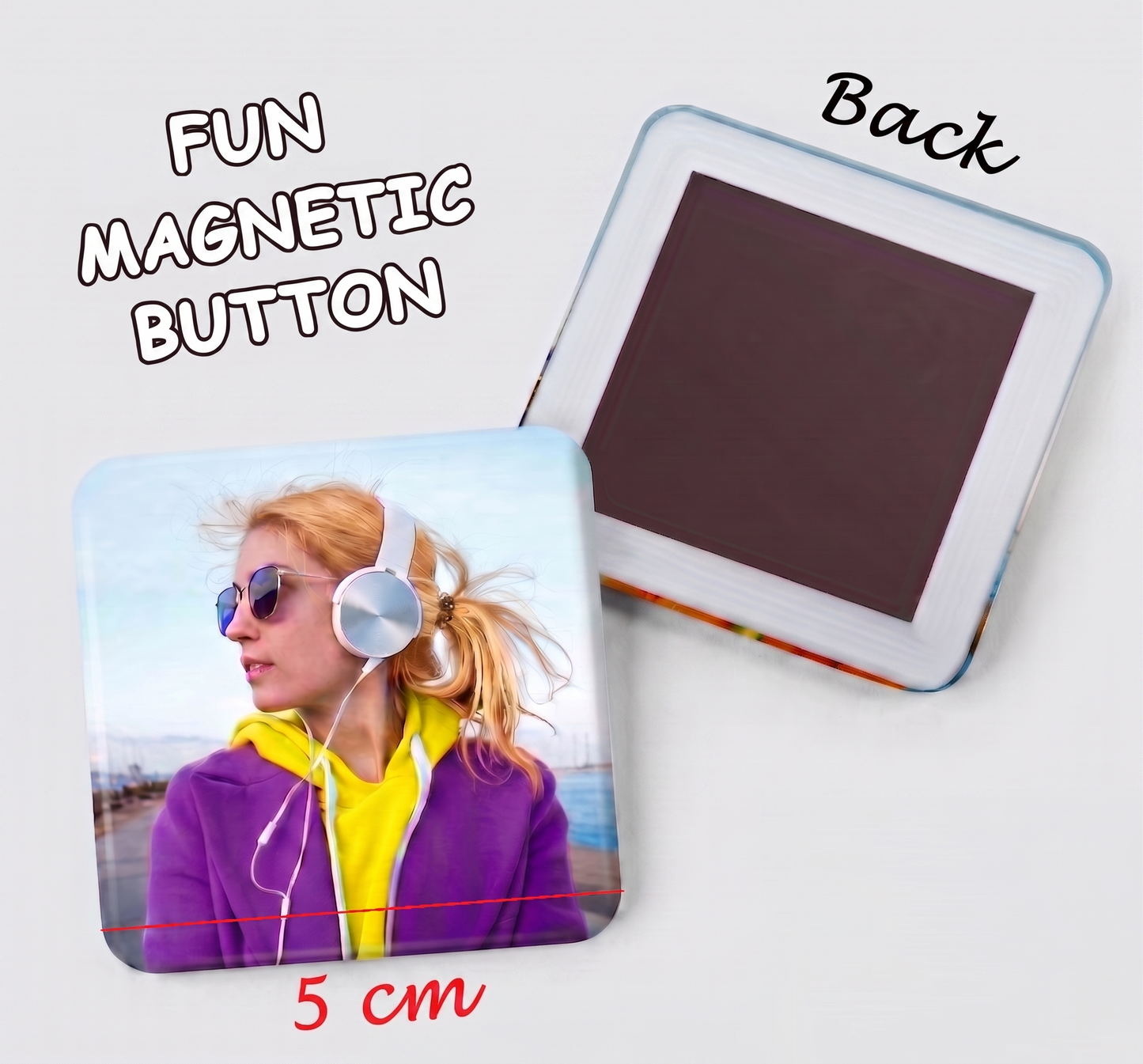 9 Piece Custom Puzzle Photo Button Magnets