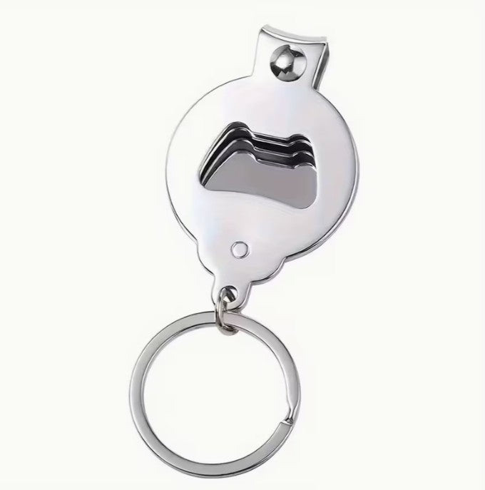 4-in-1 Photo Keychain with Nail Clipper & Bottle Opener