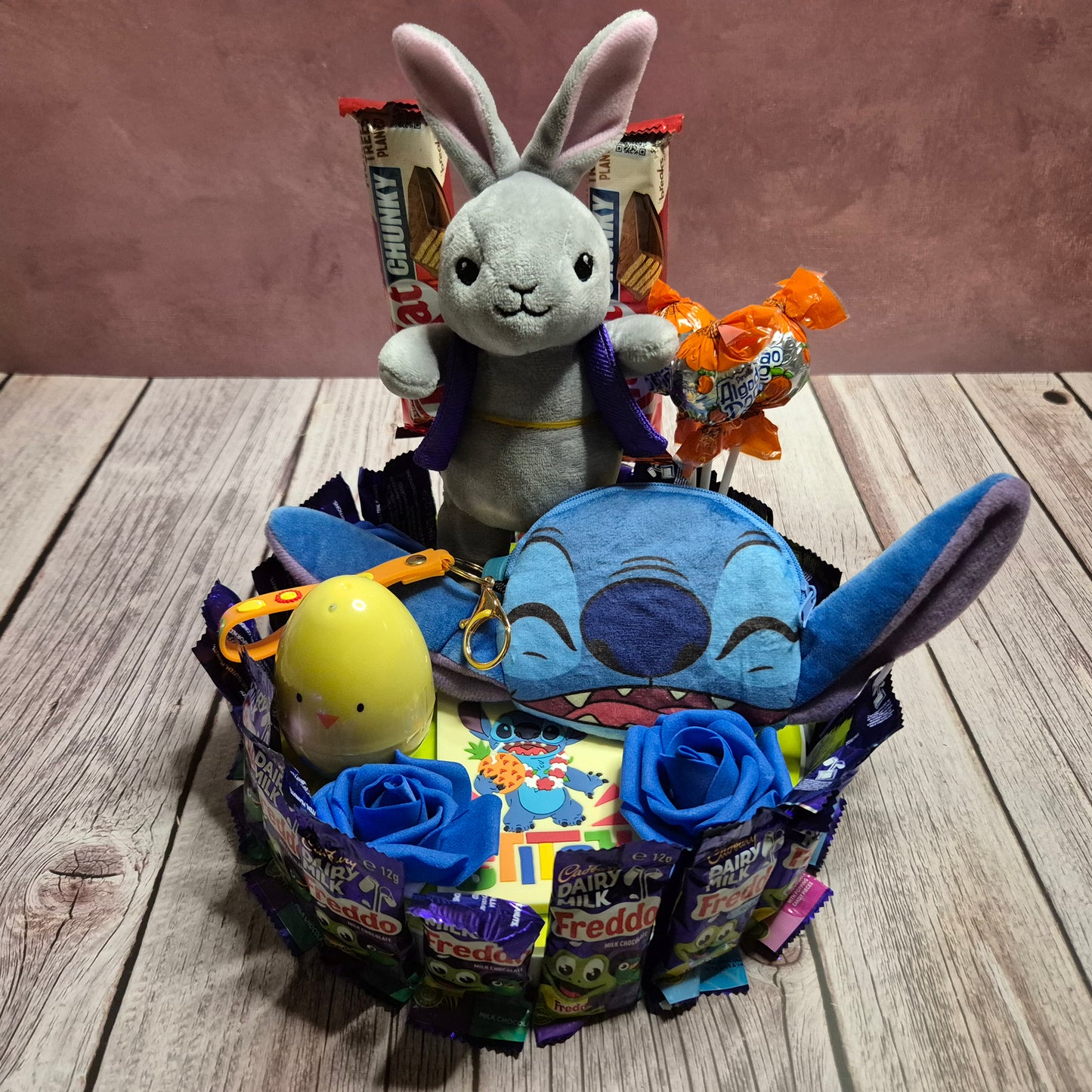Surprised Egg Bunny Stitch Chocolate Gift Hamper