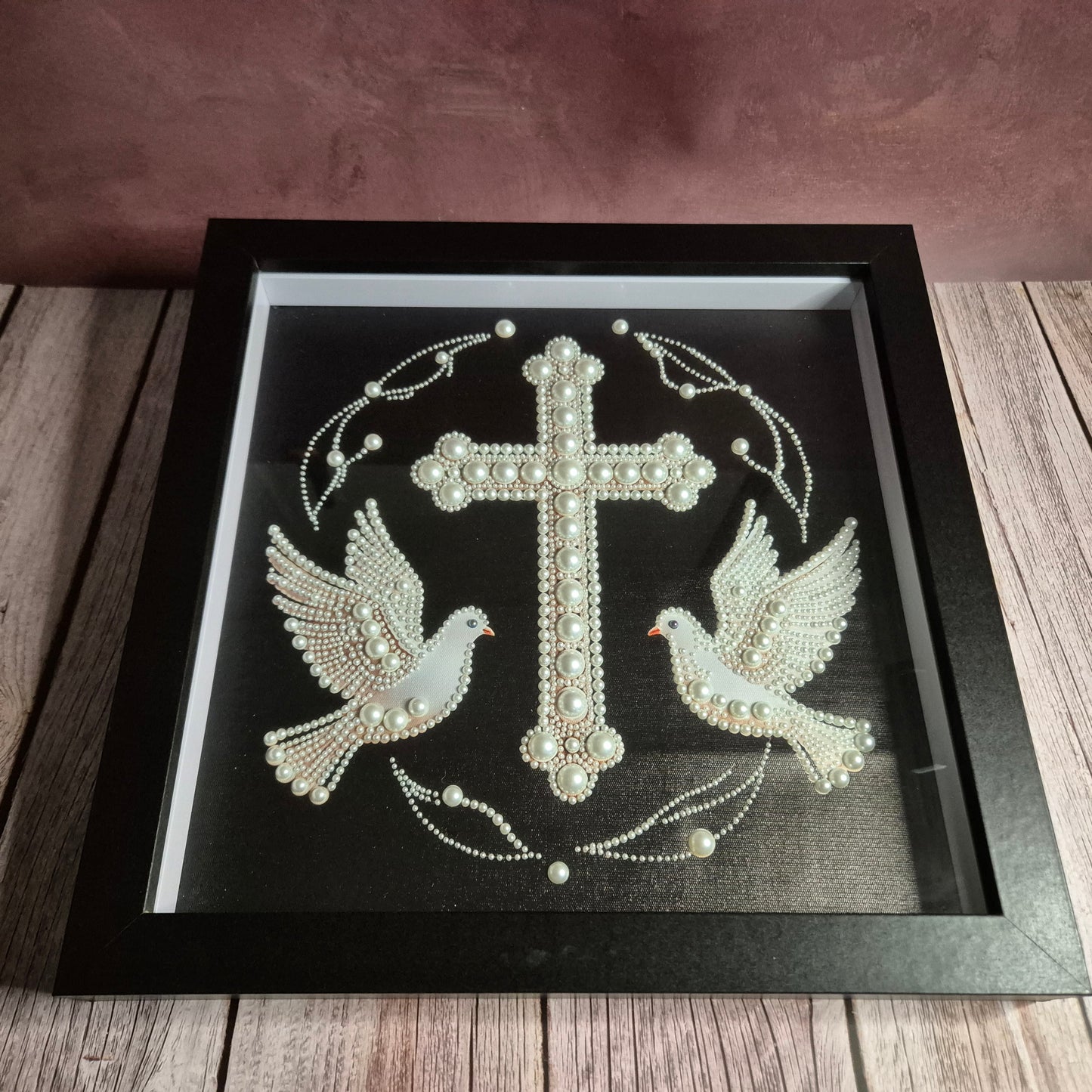 Cross and White Dove Frame