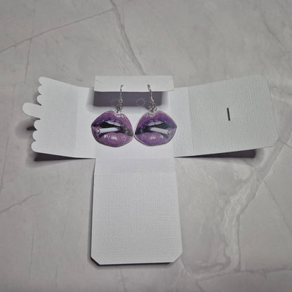 Purple Lip Earring with Cigarette
