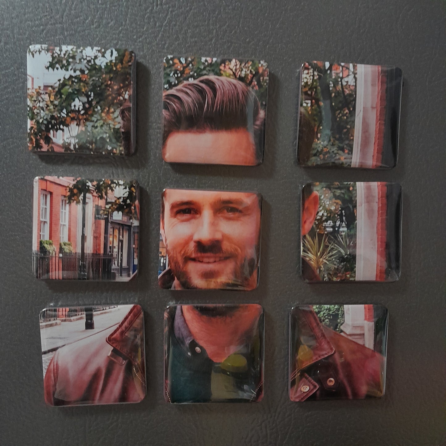9 Piece Custom Puzzle Photo Button Magnets