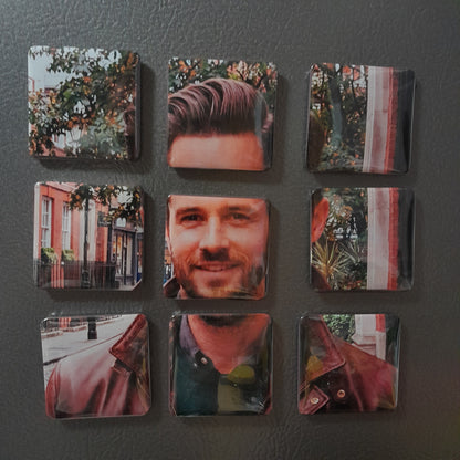 9 Piece Custom Puzzle Photo Button Magnets