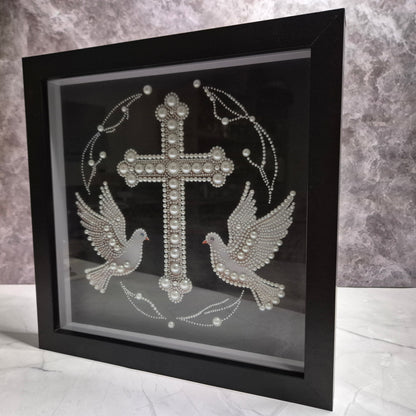Cross and White Dove Frame