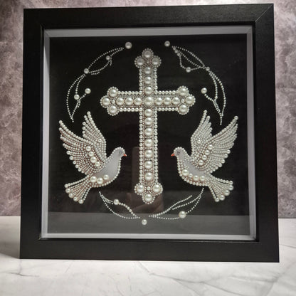 Cross and White Dove Frame