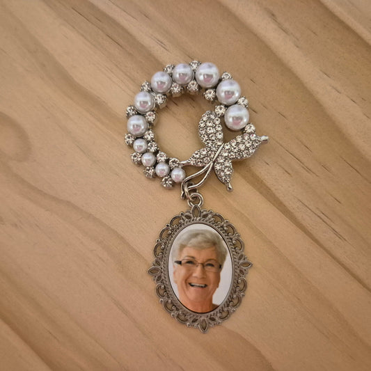 Personalised Photo Memorial Pin Charm