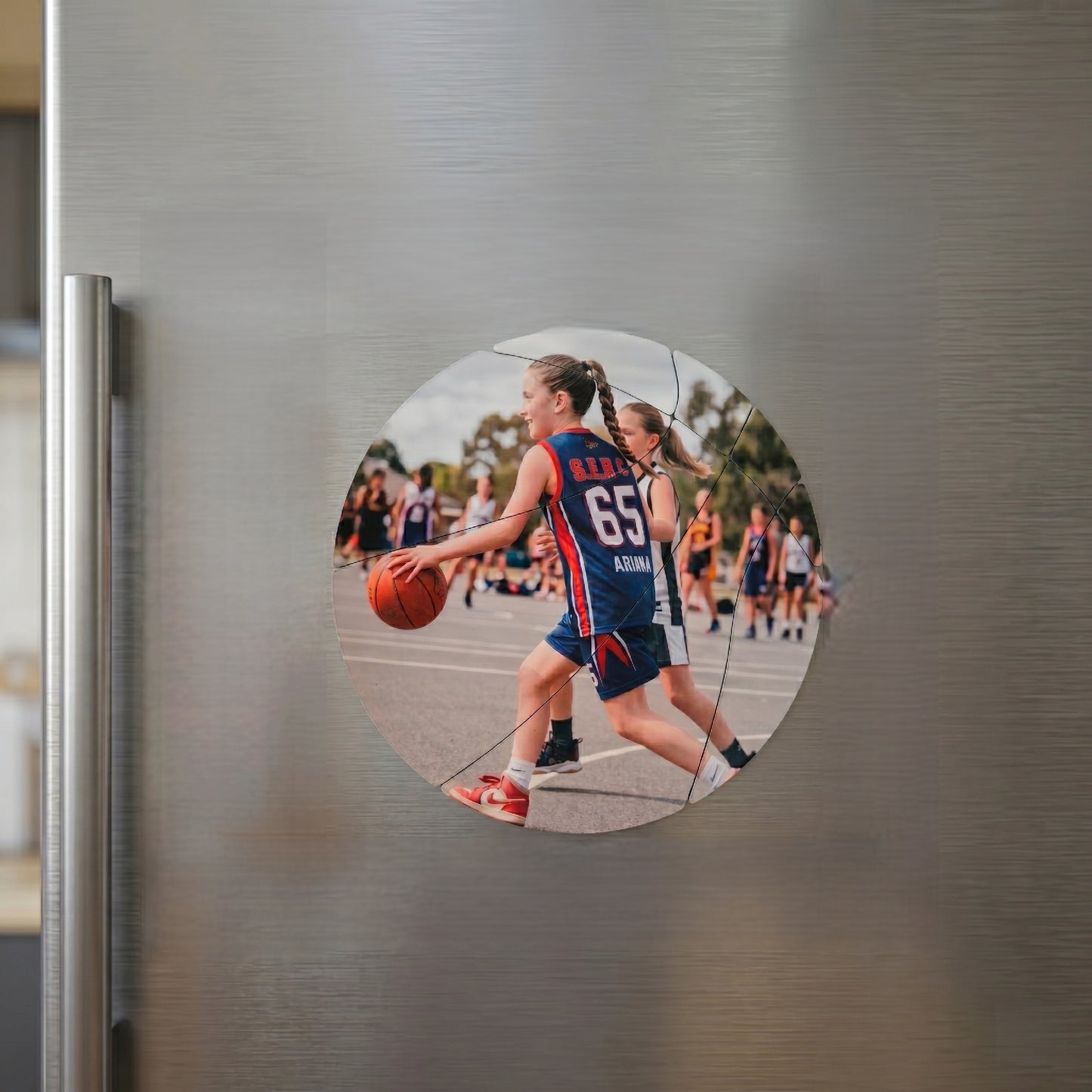 Custom Basketball Photo Puzzle Magnet