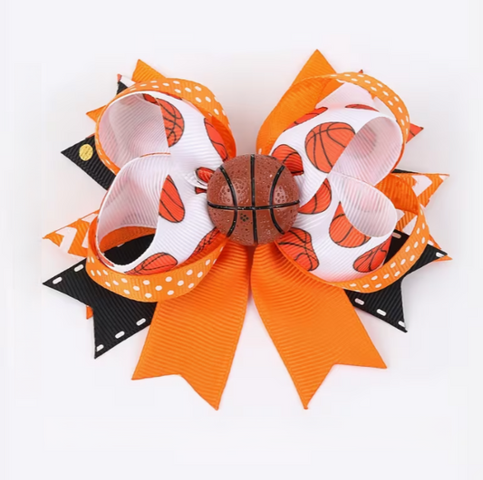 Basketball Bow Hair Clip