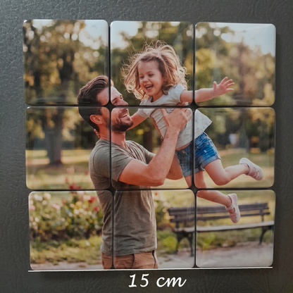 9 Piece Custom Puzzle Photo Button Magnets