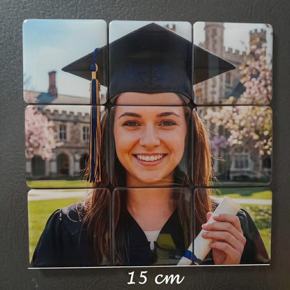 9 Piece Custom Puzzle Photo Button Magnets