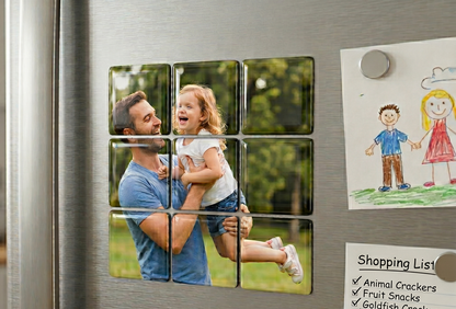 9 Piece Custom Puzzle Photo Button Magnets