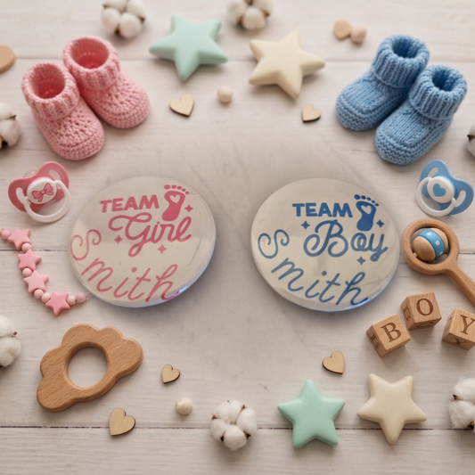 Personalised Girl and Boy Team Voting Game Pins