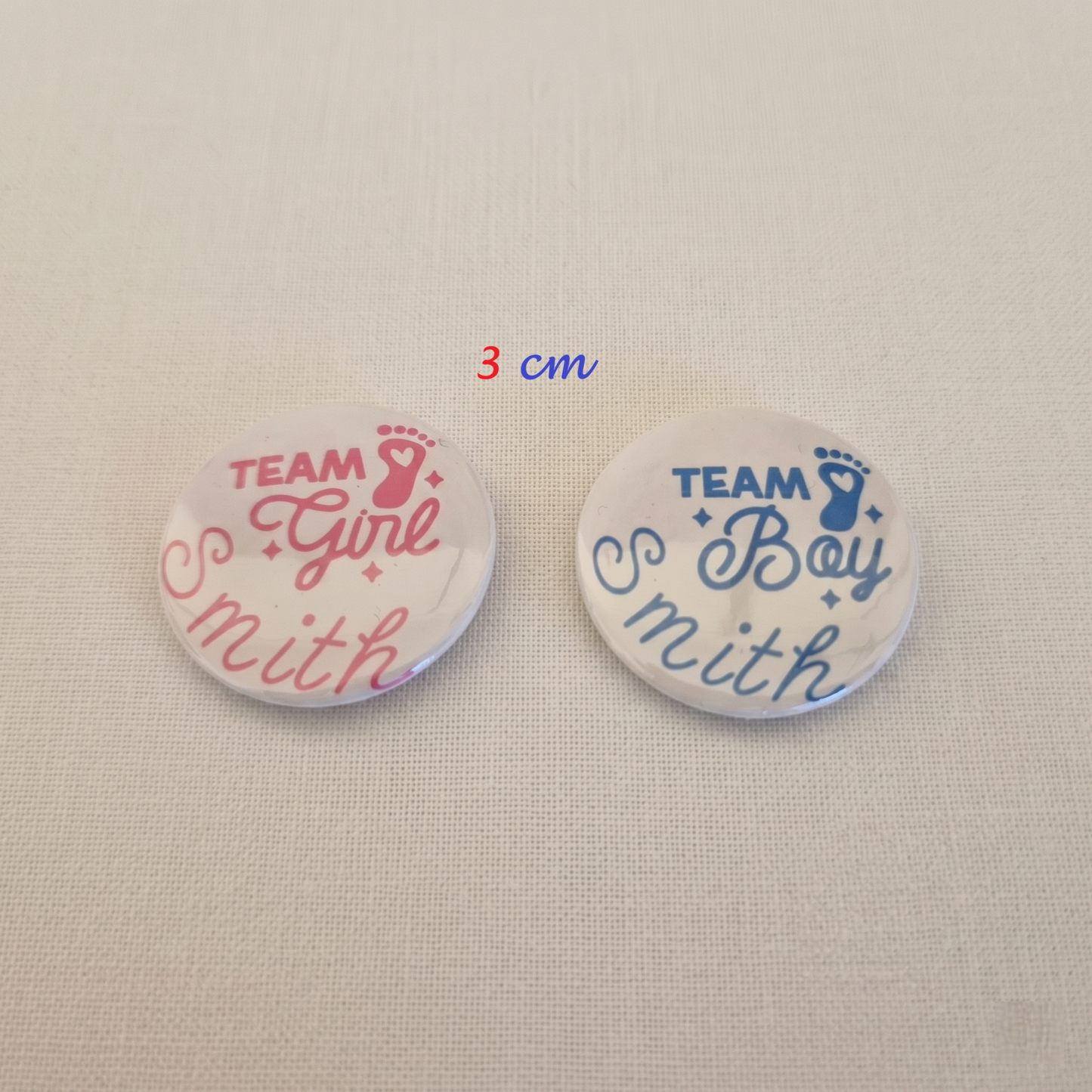 Personalised Girl and Boy Team Voting Game Pins