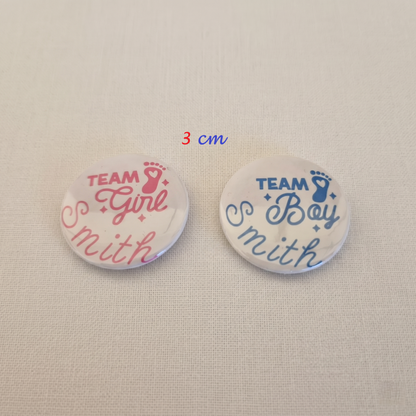 Personalised Girl and Boy Team Voting Game Pins