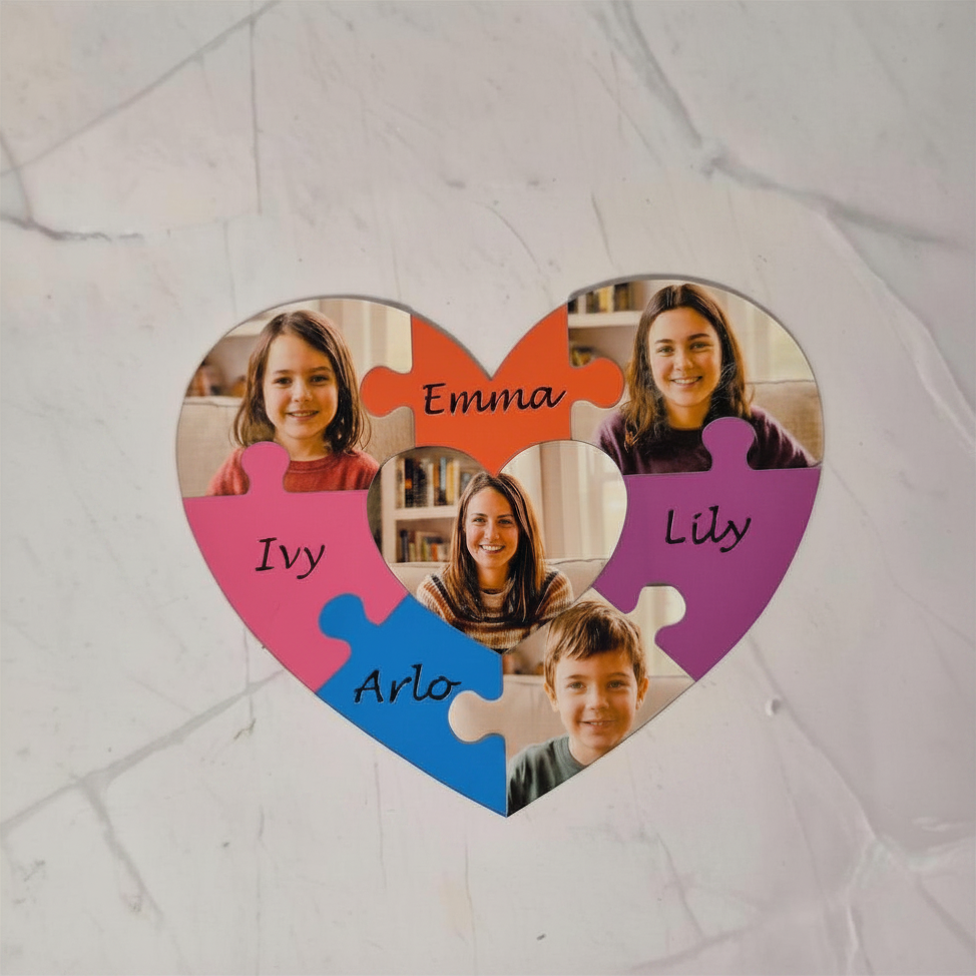 Custom Heart Shape Puzzle Magnet