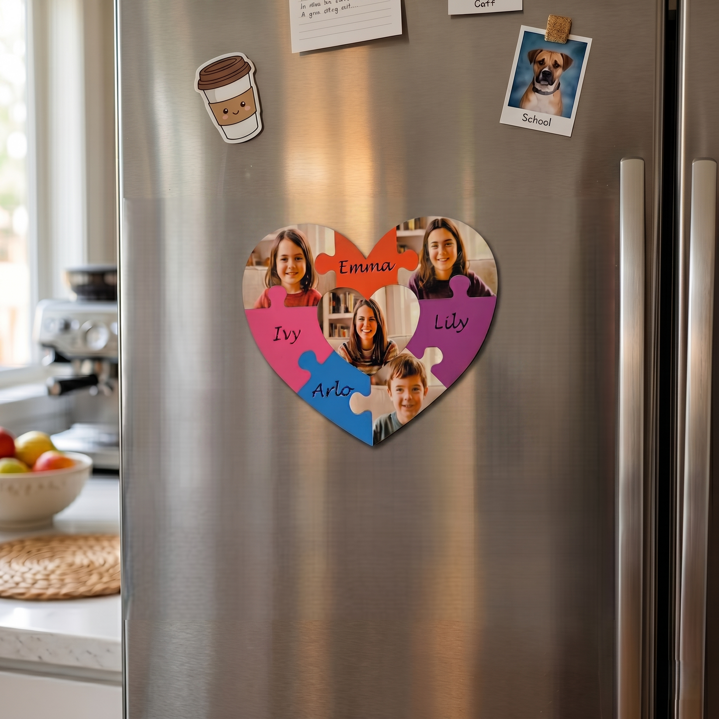 Custom Heart Shape Puzzle Magnet