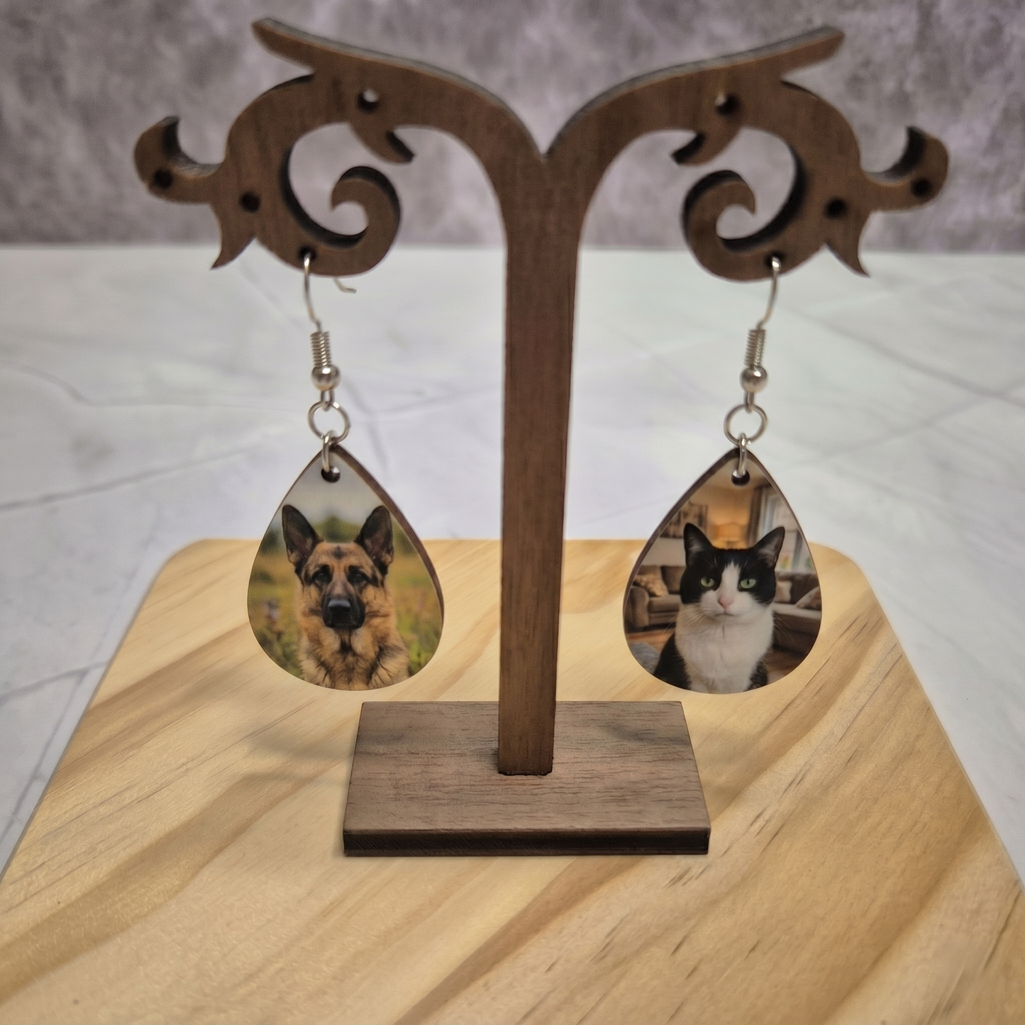 Personalised Photo Name Earring (Double-sided)