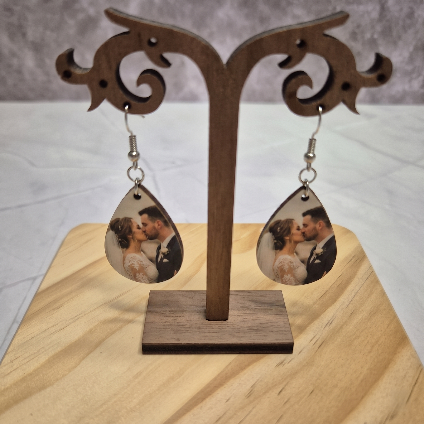 Personalised Photo Name Earring (Double-sided)