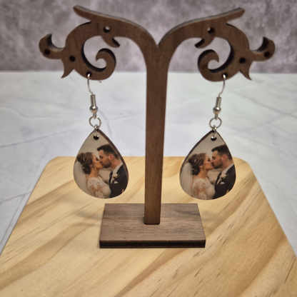 Personalised Photo Name Earring (Double-sided)