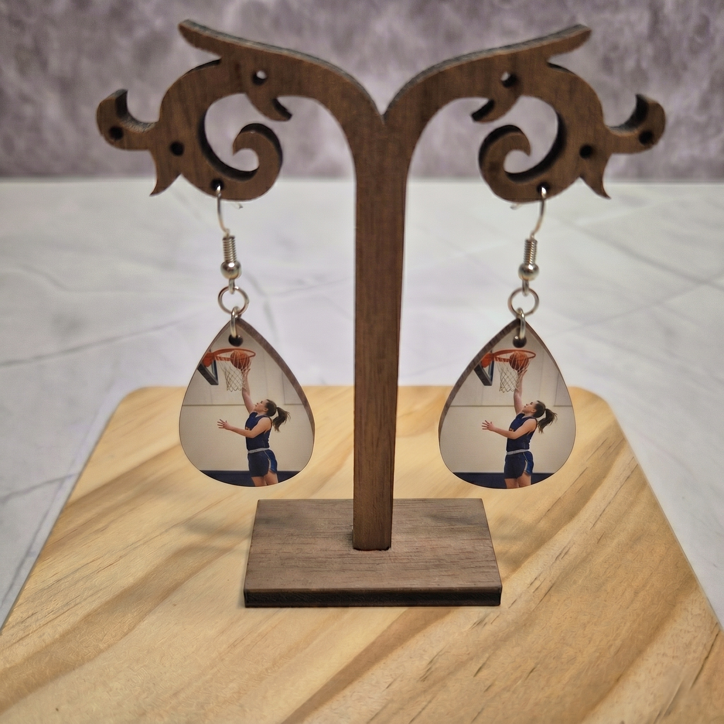 Personalised Photo Name Earring (Double-sided)