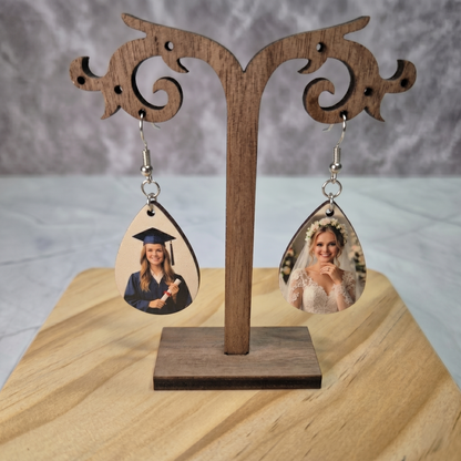 Personalised Photo Name Earring (Double-sided)