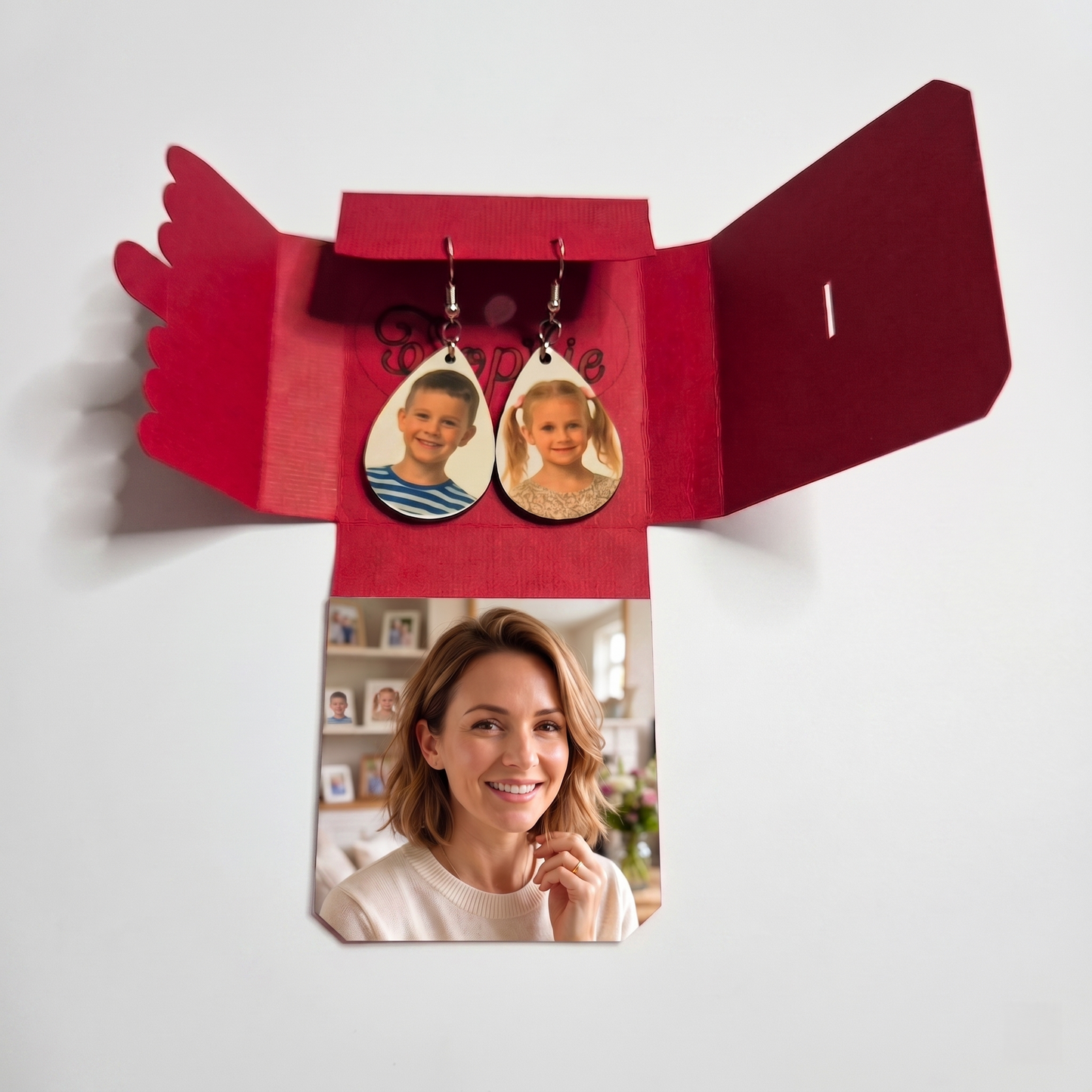 Personalised Photo Name Earring (Double-sided)