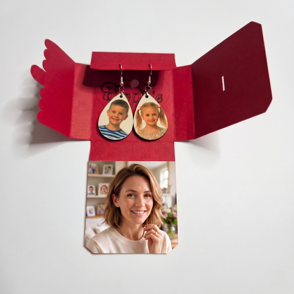 Personalised Photo Name Earring (Double-sided)