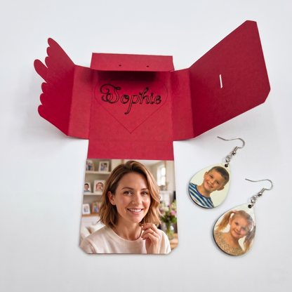 Personalised Photo Name Earring (Double-sided)