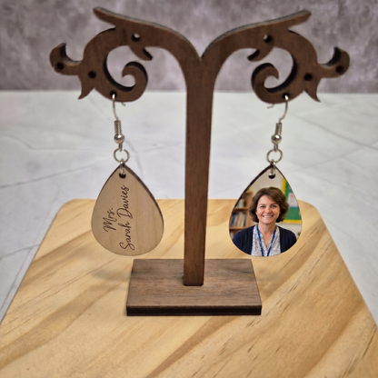 Personalised Photo Name Earring (Double-sided)