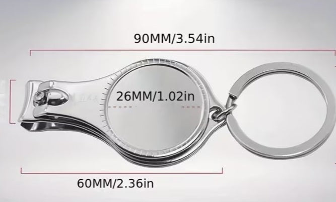 4-in-1 Photo Keychain with Nail Clipper & Bottle Opener