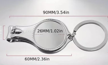 4-in-1 Photo Keychain with Nail Clipper & Bottle Opener