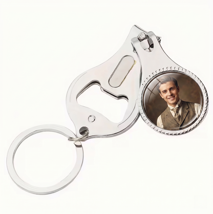 4-in-1 Photo Keychain with Nail Clipper & Bottle Opener