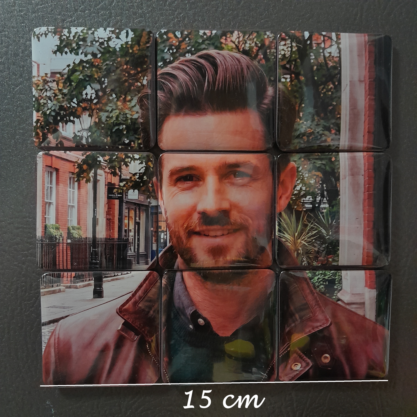 9 Piece Custom Puzzle Photo Button Magnets