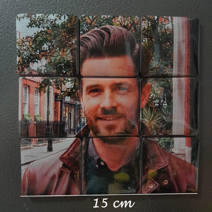 9 Piece Custom Puzzle Photo Button Magnets