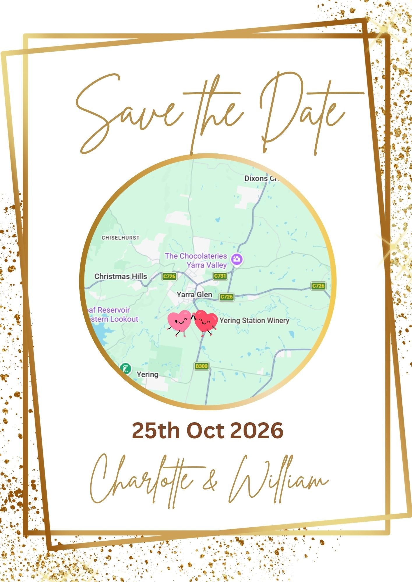 Personalised Digital Save-the-Date Map