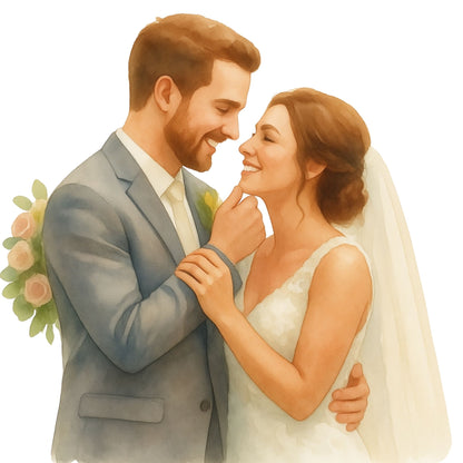 Personalised watercolour portrait
