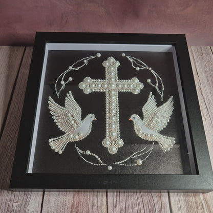 Cross and White Dove Frame